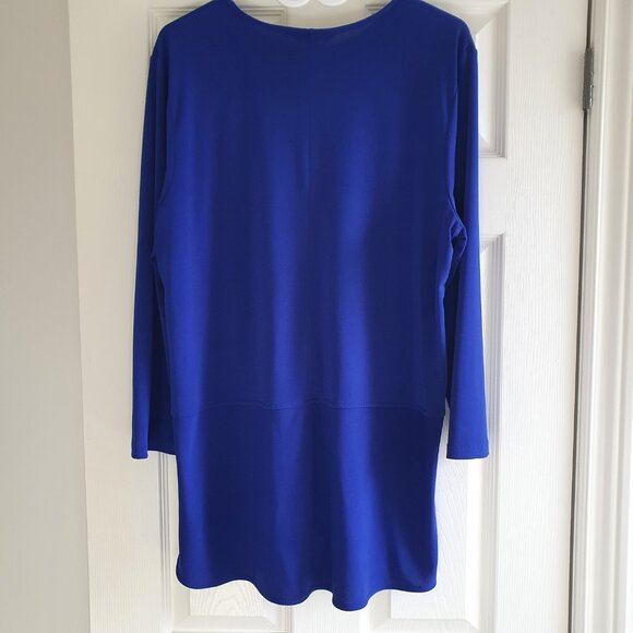 Lauren Ralph Lauren Cobalt Blue Keyhole Tunic Top XL - Picture 3 of 7
